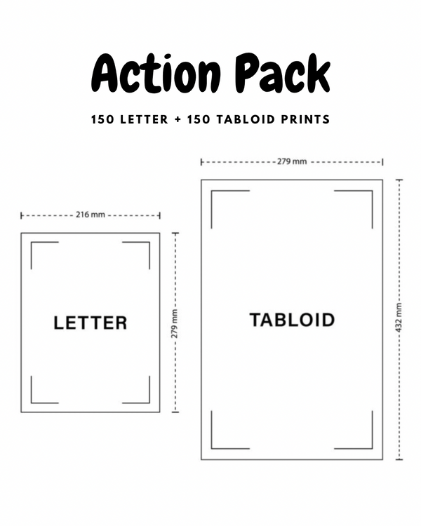 Zine/Letter + Tabloid Action Pack